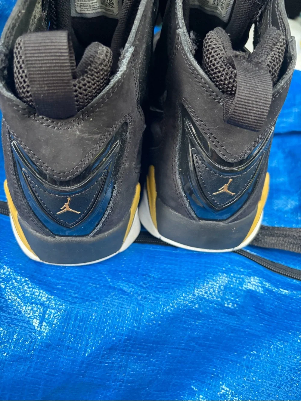 Jordan Men’s Black Suede High-Top Sneakers with Gold Jumpman